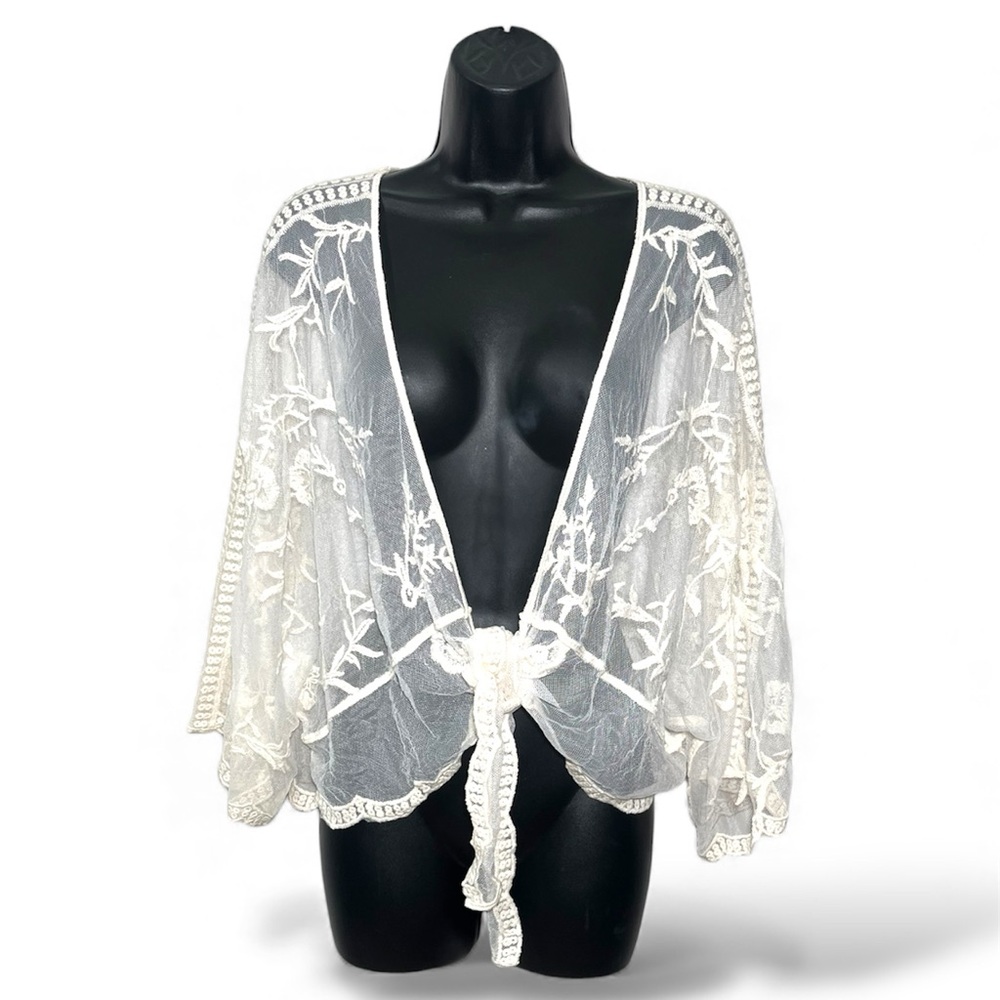 BCBGeneration White Sheer Lace Camisole